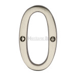 M Marcus Heritage Brass Numeral 0 - Face Fix 76mm Traditional font